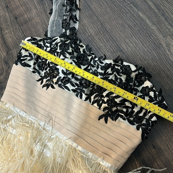 JJ's House Sheath/Column One-Shoulder Feather Cocktail Dress - Picture 12 of 16